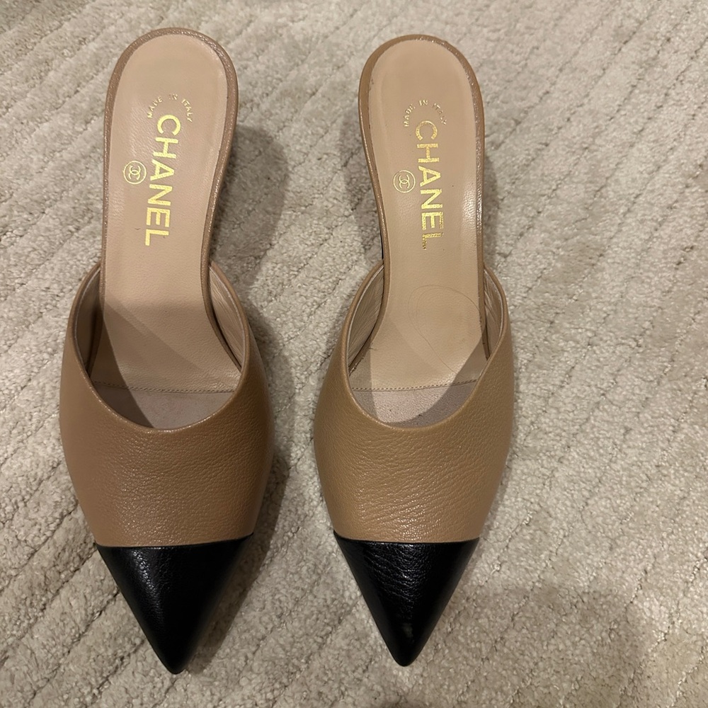 Chanel Two Tone Mules